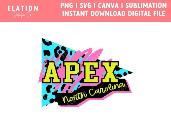 Apex North Carolina Retro 80s Svg Png